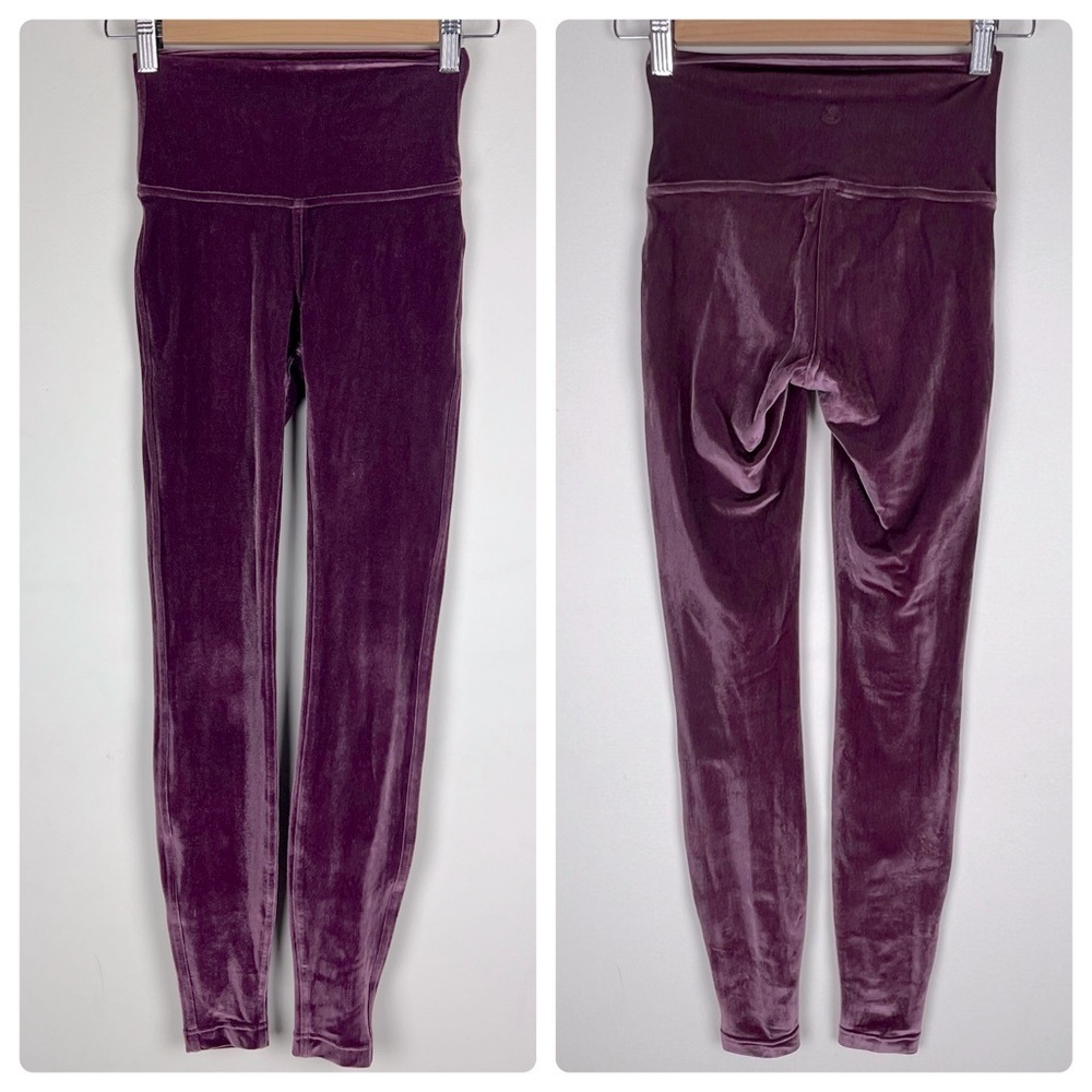 Lululemon | Wunder Lounge High Rise Velvet Legging In Garnet | XXS (2) - Picture 5 of 9